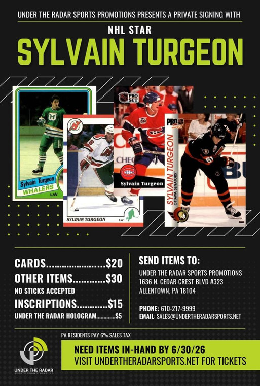 Sylvain Turgeon Autograph Hockey Cards   