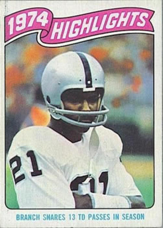 1975 Topps #454 Cliff Branch HL VG  Oakland Raiders 