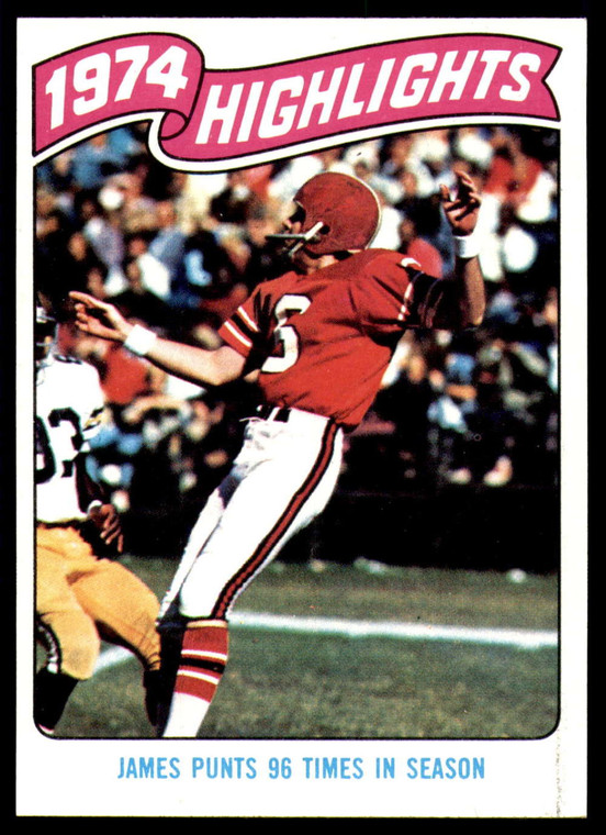1975 Topps #455 John James HL VG  Atlanta Falcons 