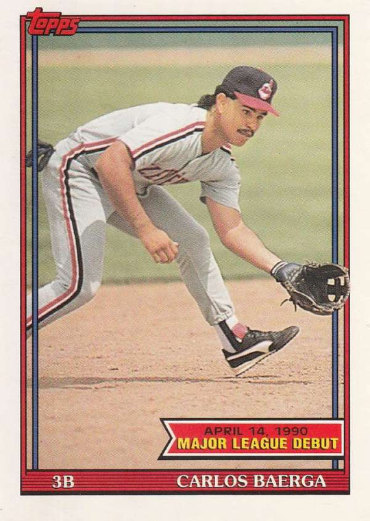 1991 Topps 1990 Debut #8 Carlos Baerga NM-MT Cleveland Indians 