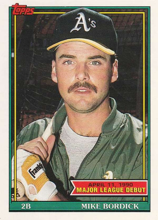 1991 Topps 1990 Debut #19 Mike Bordick NM-MT Oakland Athletics 