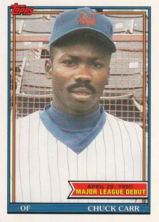 1991 Topps 1990 Debut #26 Chuck Carr NM-MT New York Mets 