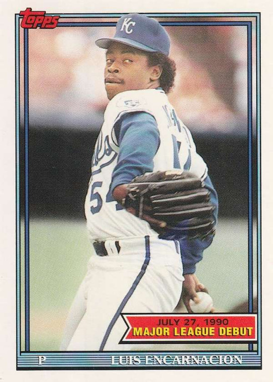 1991 Topps 1990 Debut #44 Luis Encarnacion NM-MT Kansas City Royals 
