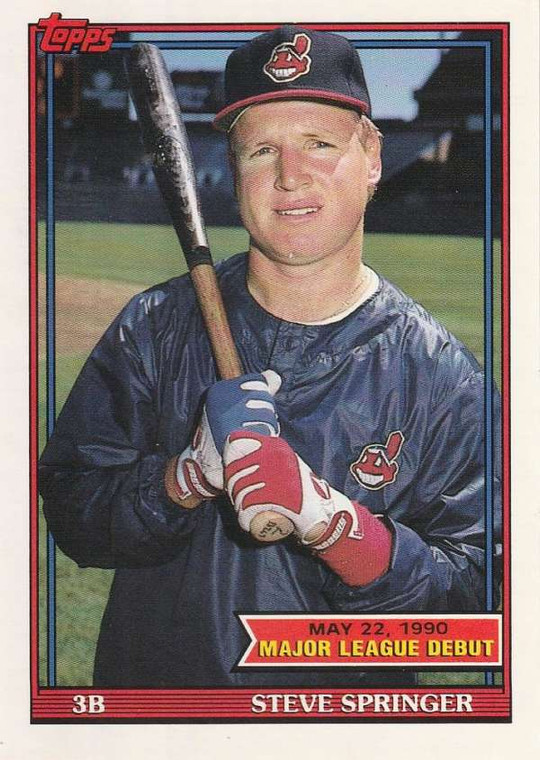 1991 Topps 1990 Debut #147 Steve Springer NM-MT Cleveland Indians 