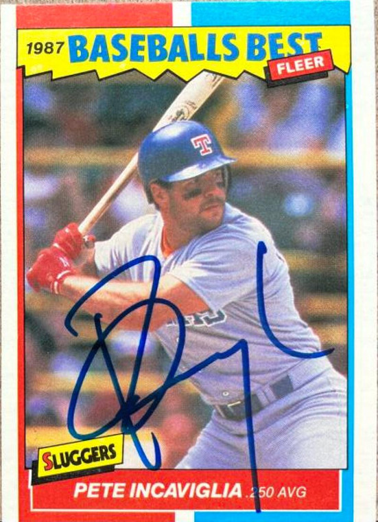 Pete Incaviglia Autographed 1987 Fleer Baseball's Best Sluggers vs. Pitchers #25