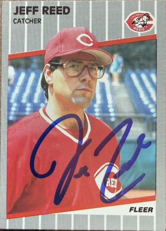 Jeff Reed Autographed 1989 Fleer #167 Cincinnati Reds Card