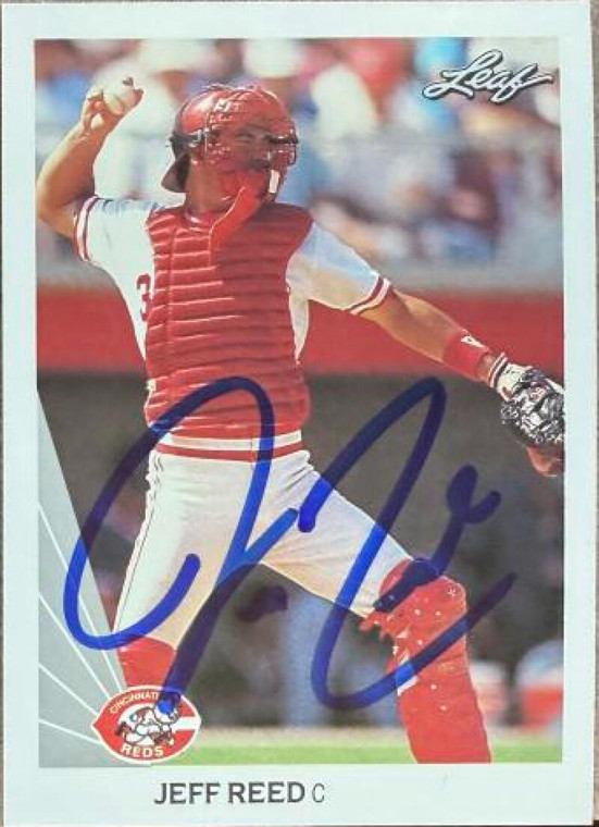 Jeff Reed Autographed 1990 Leaf #505 Cincinnati Reds Card