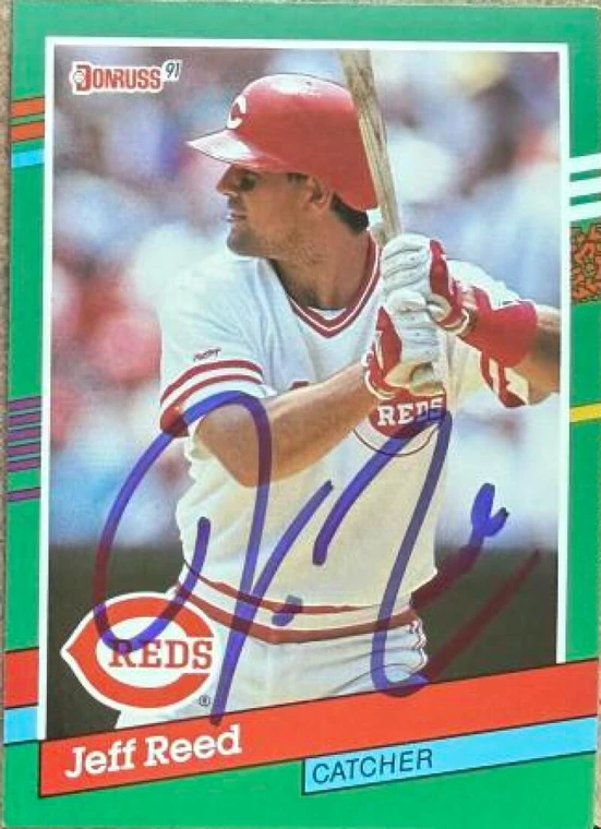 Jeff Reed Autographed 1991 Donruss #741 Cincinnati Reds Card