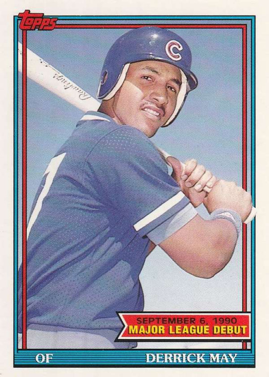 1991 Topps 1990 Debut #100 Derrick May NM-MT Chicago Cubs 