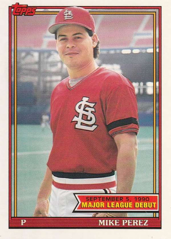 1991 Topps 1990 Debut #124 Mike Perez NM-MT St. Louis Cardinals 