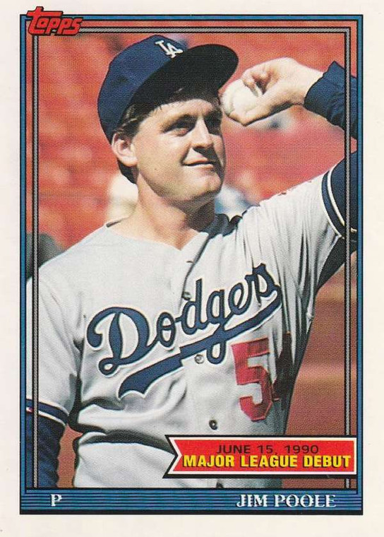 1991 Topps 1990 Debut #126 Jim Poole NM-MT Los Angeles Dodgers 