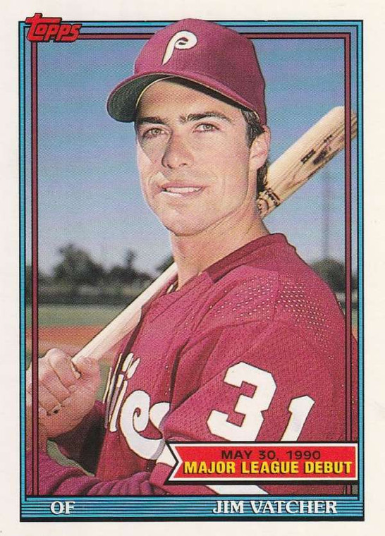 1991 Topps 1990 Debut #159 Jim Vatcher NM-MT Philadelphia Phillies 