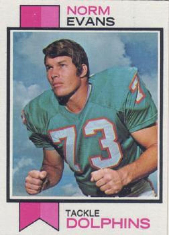 1973 Topps #188 Norm Evans VG Miami Dolphins 