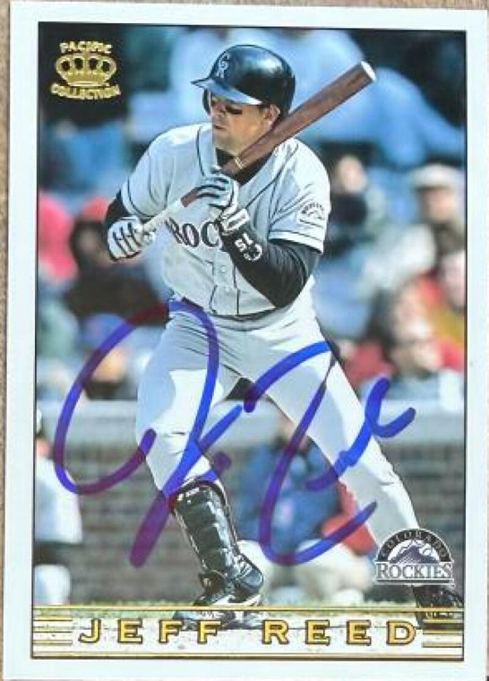 Jeff Reed Autographed 1999 Pacific Crown Collection #100 Colorado Rockies Card