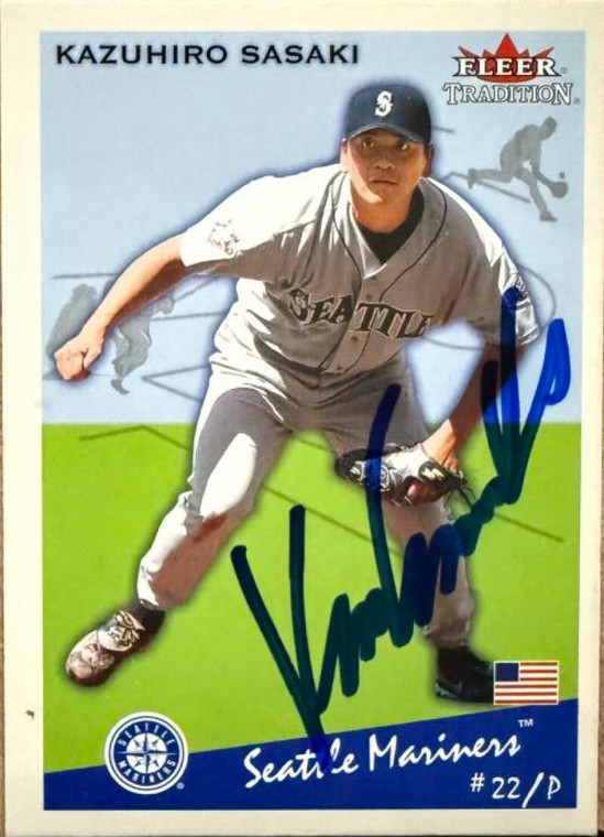 Kazuhiro Sasaki Autographed 2002 Fleer Tradition #345 Seattle Mariners Card Jsa Auth