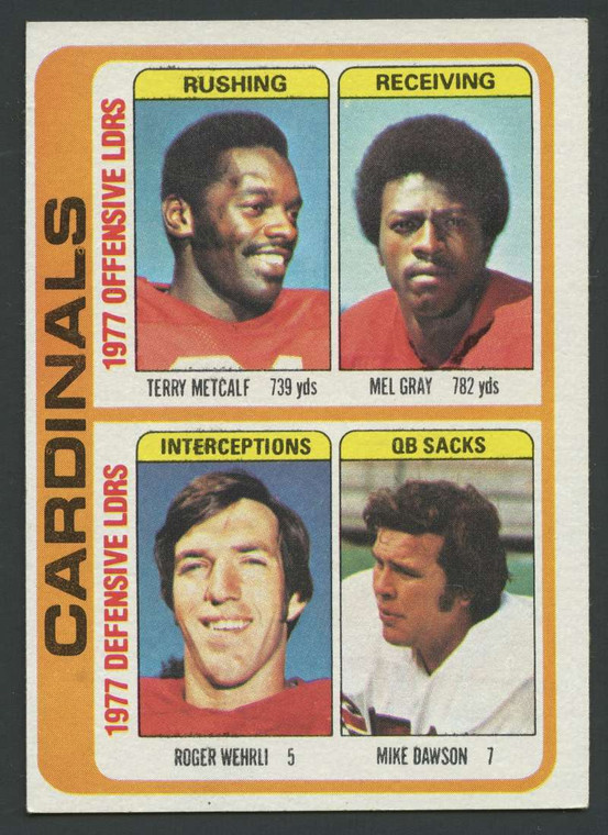 1978 Topps #523 Terry Metcalf/Mel Gray/Roger Wehrli/Mike Dawson TL VG  St. Louis Cardinals 