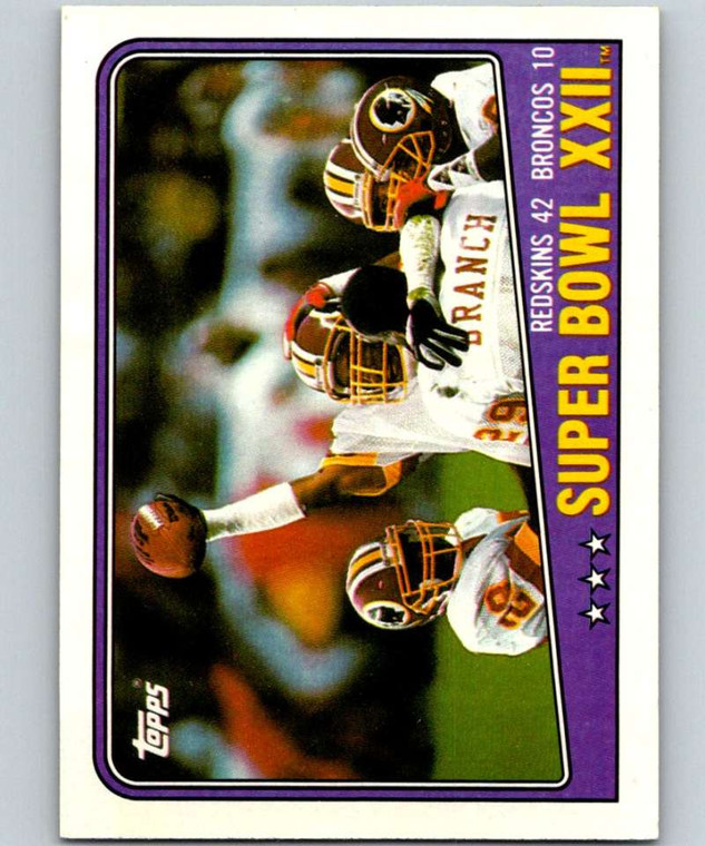 1988 Topps #1 Super Bowl XXII NM-MT  Washington Redskins/Denver Broncos 
