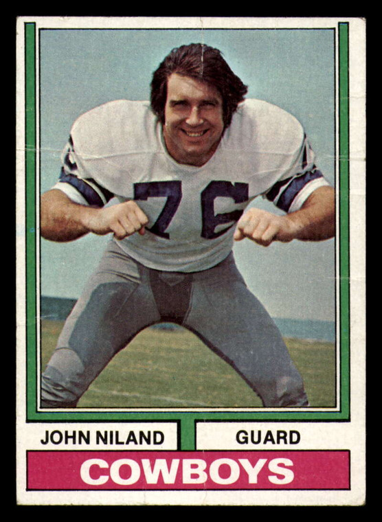 1974 Topps #80 John Niland VG Dallas Cowboys 
