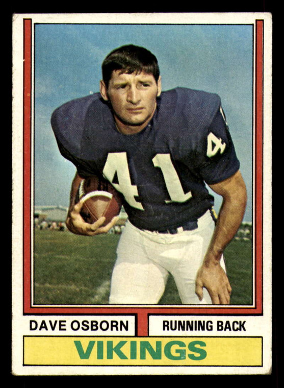 1974 Topps #293 Dave Osborn VG Minnesota Vikings 