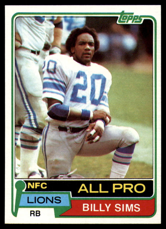 1981 Topps #100 Billy Sims VG RC Rookie Detroit Lions 
