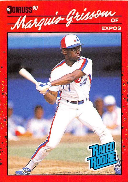 1990 Donruss #36 Marquis Grissom NM-MT RC Rookie Montreal Expos 