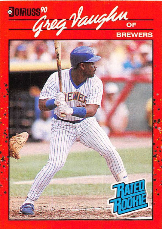 1990 Donruss #37 Greg Vaughn NM-MT Milwaukee Brewers 