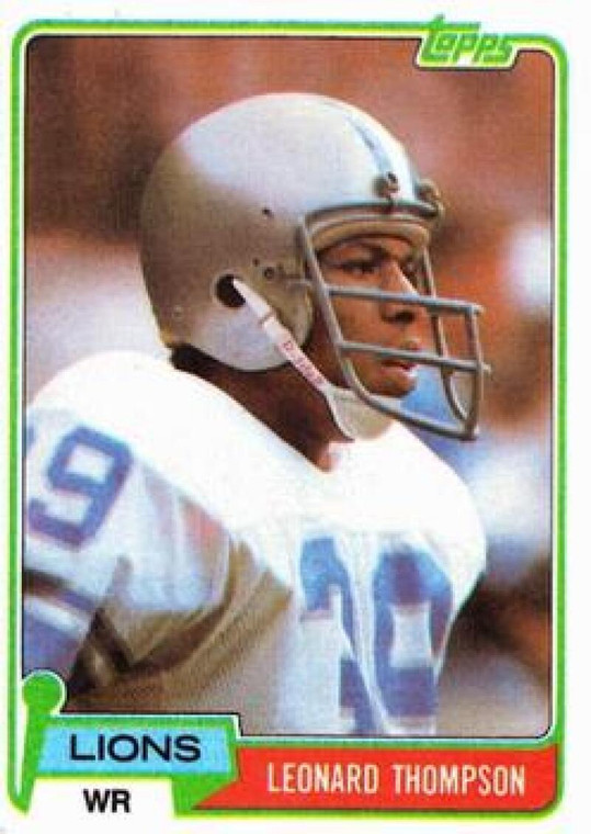 1981 Topps #386 Leonard Thompson VG Detroit Lions 