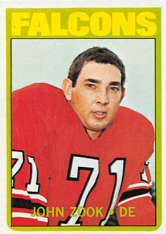 1972 Topps #91 John Zook VG  Atlanta Falcons 