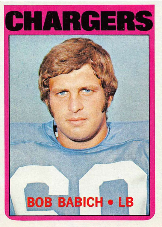 1972 Topps #89 Bob Babich VG  San Diego Chargers 