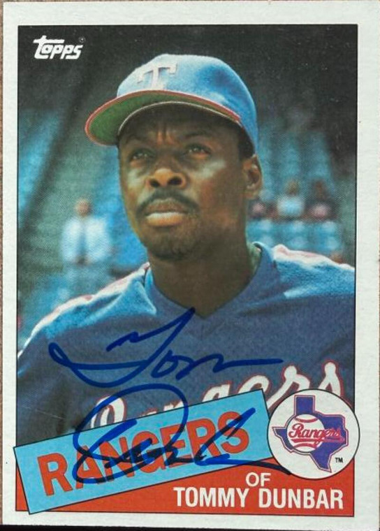 Tommy Dunbar Autographed 1985 Topps #102 Texas Rangers Card 