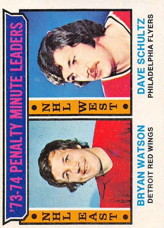 1974-75 Topps #5 Bryan Watson/Dave Schultz LL VG  Detroit Red Wings/Philadelphia Flyers 