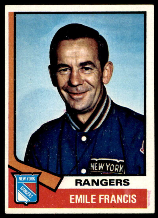 1974-75 Topps #9 Emile Francis CO VG  New York Rangers 