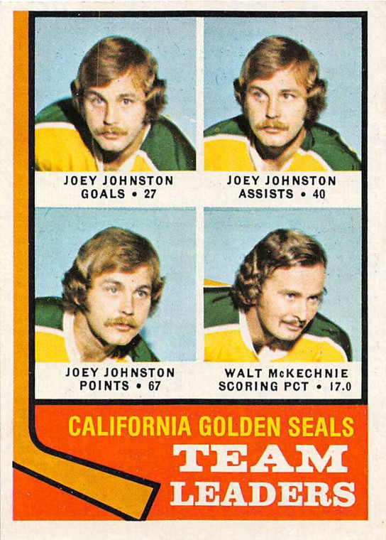 1974-75 Topps #56 Joey Johnston/Walt McKechnie TL VG  California Golden Seals 