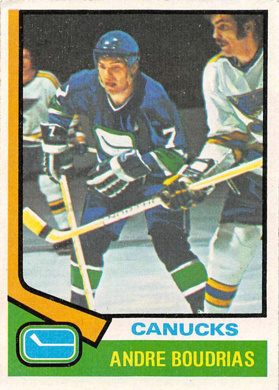 1974-75 Topps #191 Andre Boudrias VG  Vancouver Canucks 