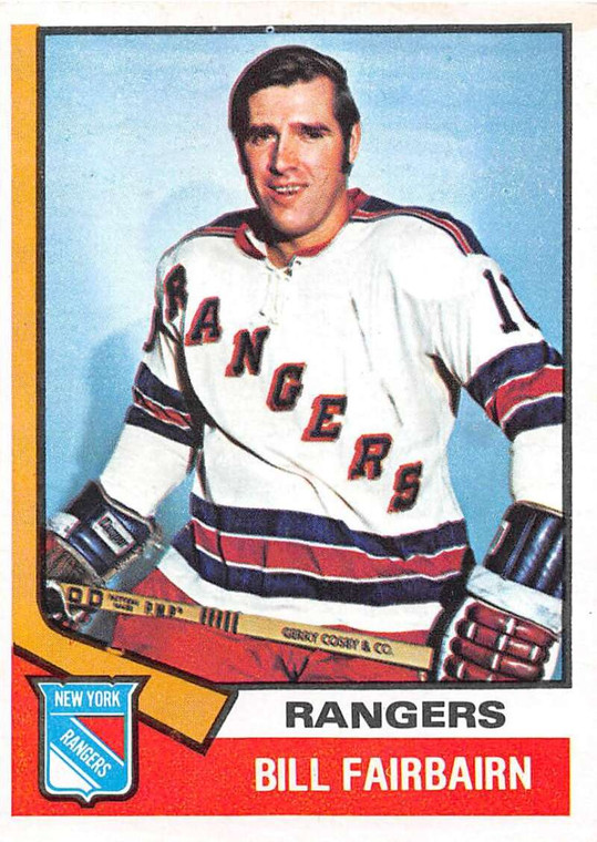 1974-75 Topps #231 Bill Fairbairn VG  New York Rangers 