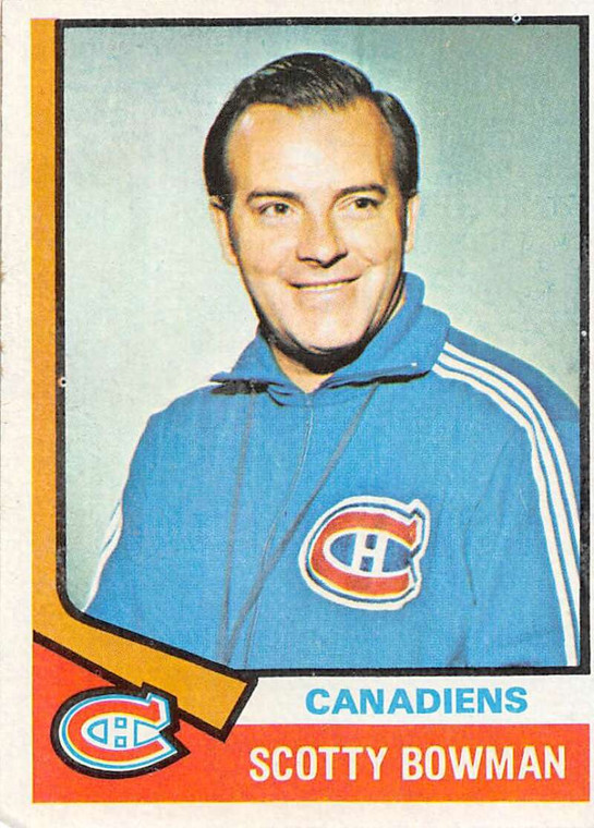 1974-75 Topps #261 Scotty Bowman/ VG  RC Rookie Montreal Canadiens 