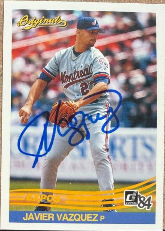 Javier Vazquez Autographed 2002 Donruss Originals #207 Style Year 1984 Montreal Expos Card