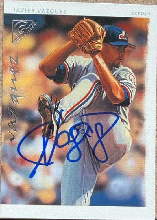 Javier Vazquez Autographed 2003 Topps Gallery #120 Montreal Expos Card