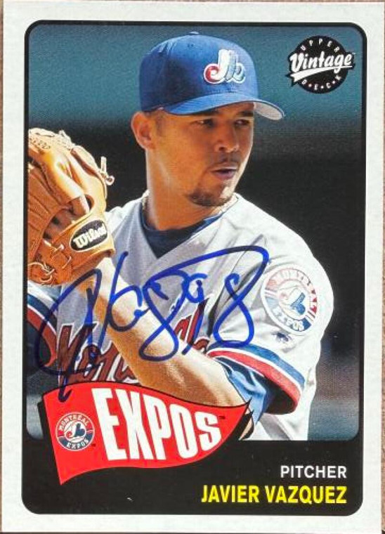 Javier Vazquez Autographed 2003 Upper Deck Vintage #86 Montreal Expos Card