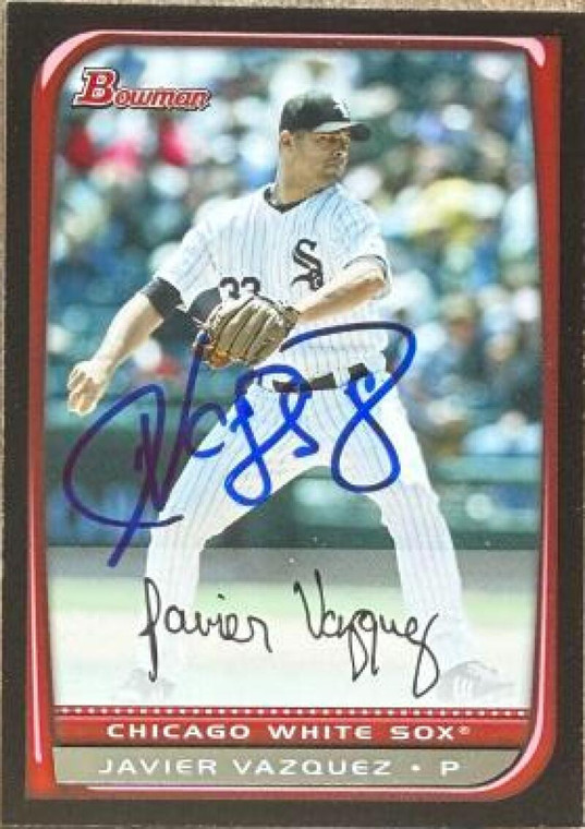 Javier Vazquez Autographed 2008 Bowman #31 Chicago White Sox Card