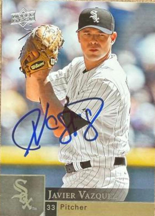Javier Vazquez Autographed 2009 Upper Deck #86 Chicago White Sox Card