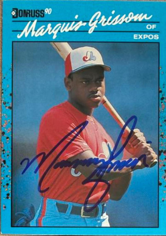 Marquis Grissom Autographed 1990 Donruss Best of the N.L. #128 Montreal Expos 