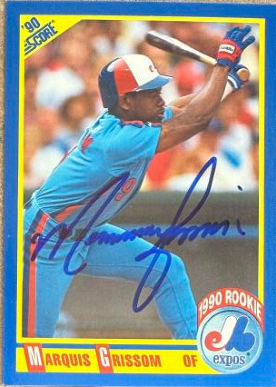 Marquis Grissom Autographed 1990 Score #591 Montreal Expos RC 