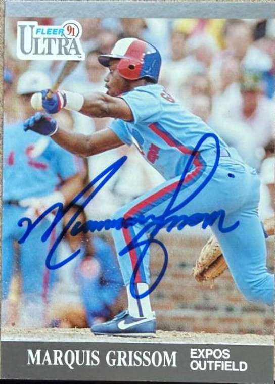 Marquis Grissom Autographed 1991 Fleer Ultra #204 Montreal Expos Card