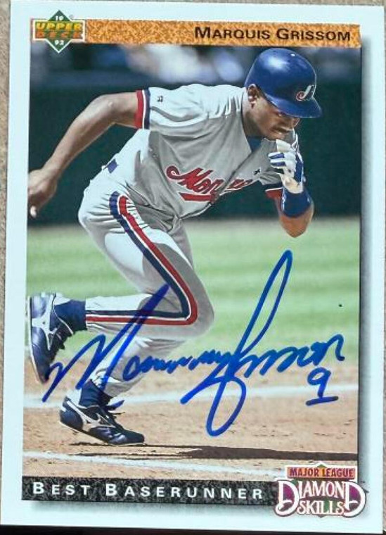 Marquis Grissom Autographed 1992 Upper Deck #719 Montreal Expos Card
