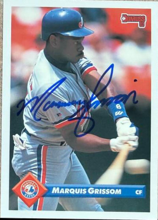 Marquis Grissom Autographed 1993 Donruss #300 Montreal Expos Card