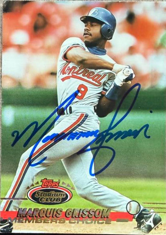 Marquis Grissom Autographed 1993 Stadium Club #598 Montreal Expos Card