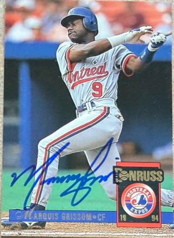 Marquis Grissom Autographed 1994 Donruss #37 Montreal Expos Card