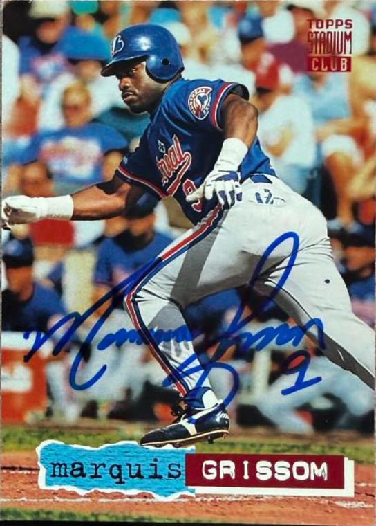 Marquis Grissom Autographed 1994 Stadium Club #706 Montreal Expos Card