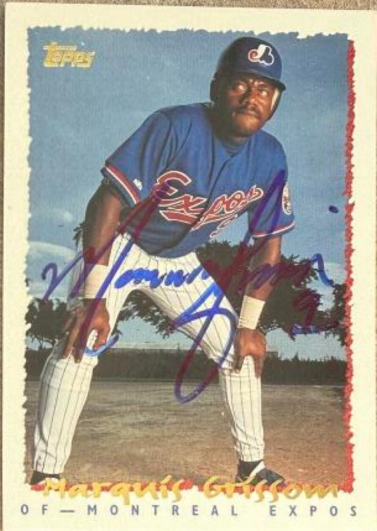 Marquis Grissom Autographed 1995 Topps #315 Montreal Expos Card